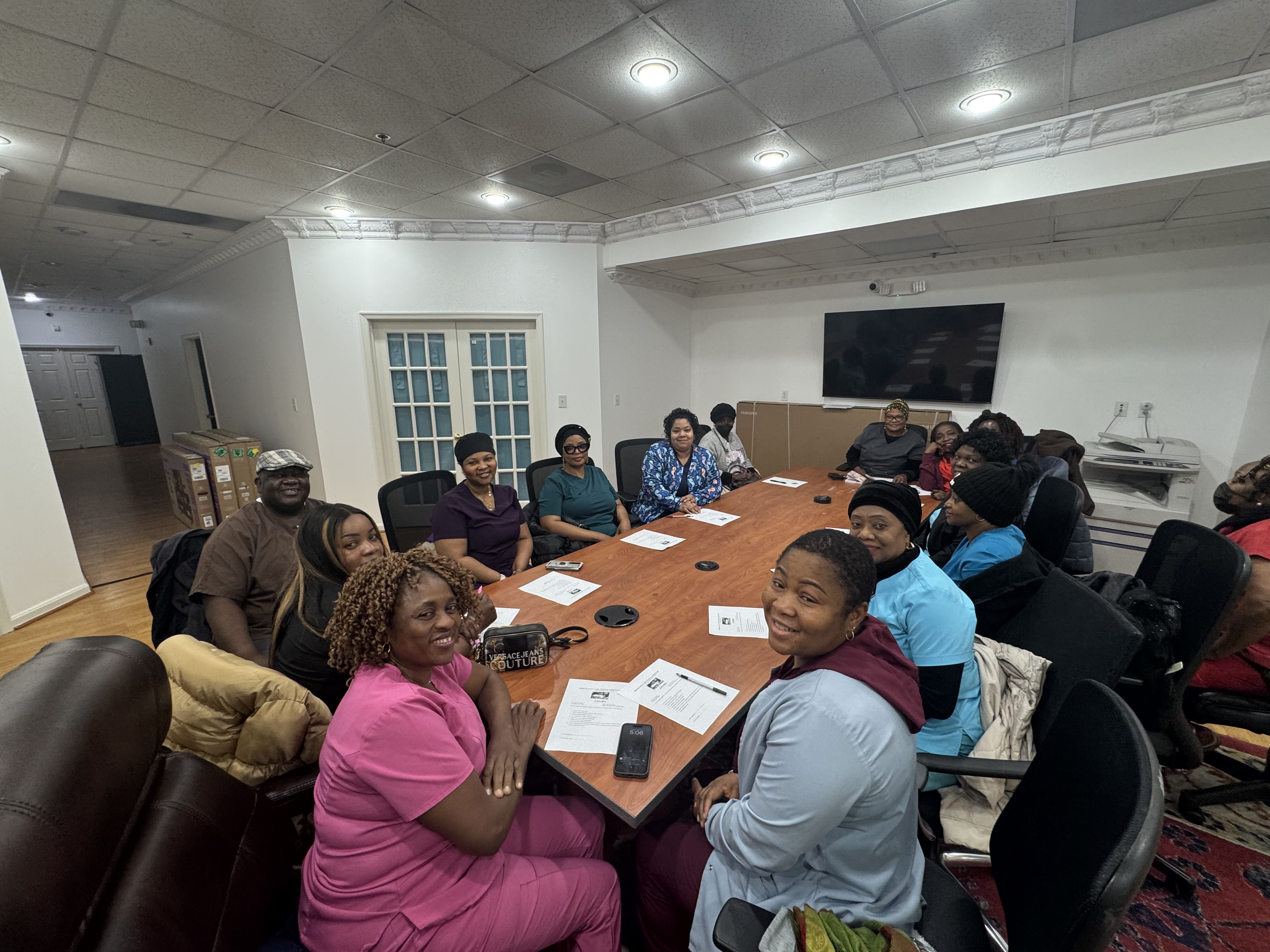 Team collaboration during training session